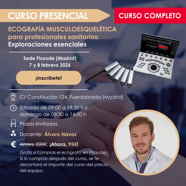 Ecografia musculoesquelética para profissionais sanitários: Explorações Essenciais - PRESENCIAL - 7 e 8 fevereiro 2026